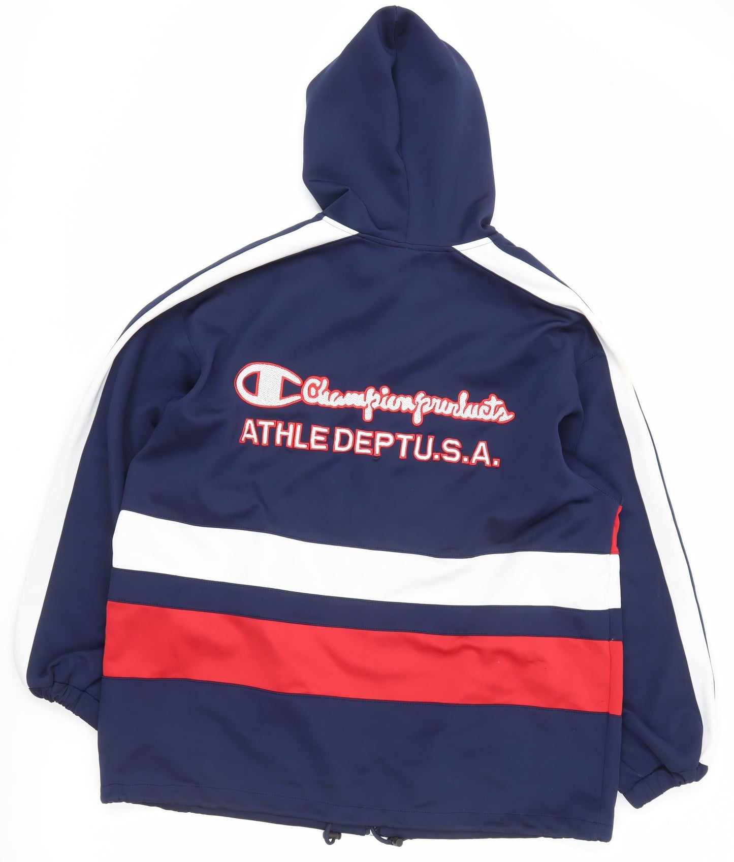 Champion Men's Blue XL Track Jacket Colourblock Hooded Polyester