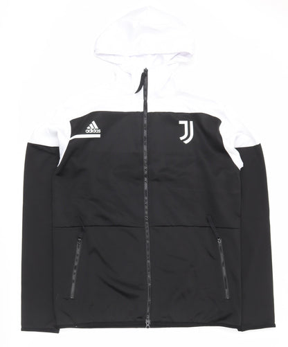 Adidas Men's Black Full Zip Hoodie L Sports Lightweight Polyester