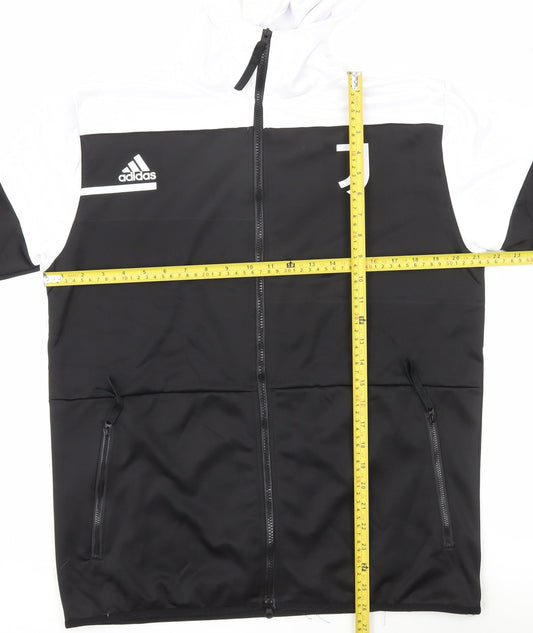 Adidas Men's Black Full Zip Hoodie L Sports Lightweight Polyester