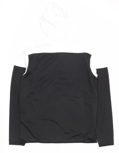 Adidas Men's Black Full Zip Hoodie L Sports Lightweight Polyester