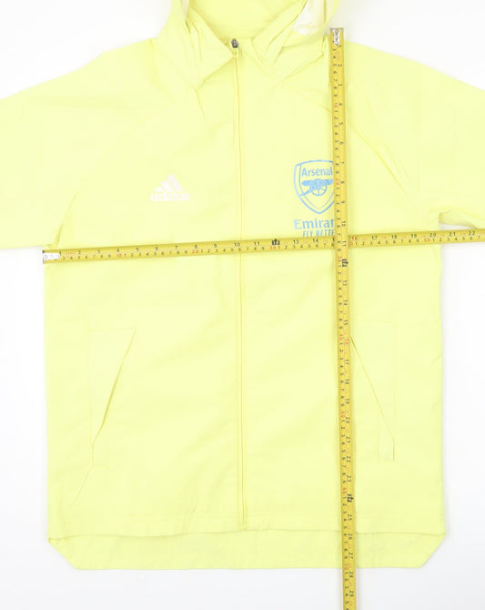 Adidas Arsenal Men's Yellow S Windbreaker Jacket Hooded Football