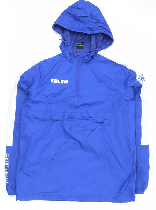 Kelme Men's Blue 2XL Windbreaker Jacket Lightweight Hooded Sports