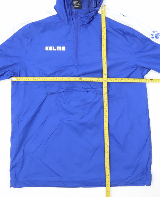Kelme Men's Blue 2XL Windbreaker Jacket Lightweight Hooded Sports