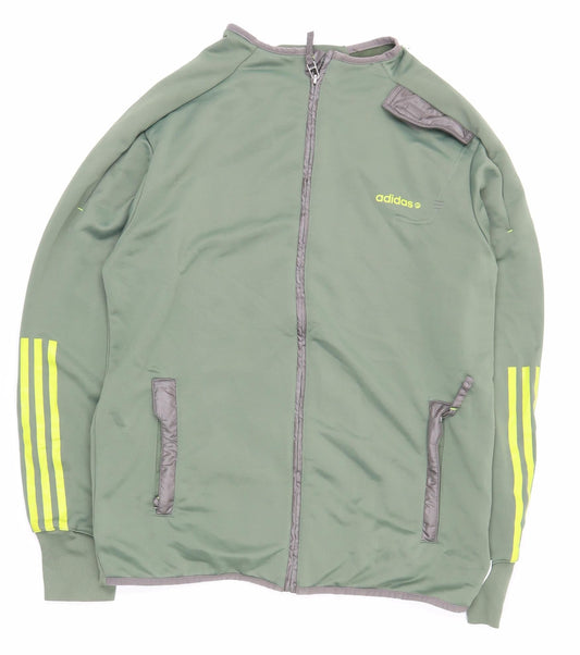Adidas Men’s Green L Track Jacket Full Zip Sportswear