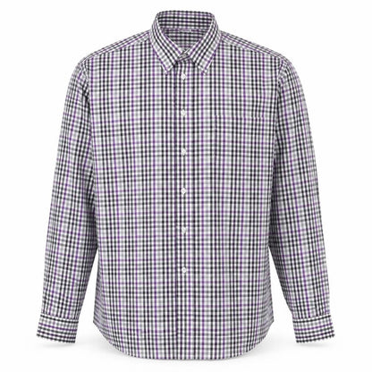 Damart Men's Multicoloured Check XL Long Sleeve Button-Up Shirt