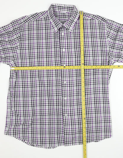 Damart Men's Multicoloured Check XL Long Sleeve Button-Up Shirt