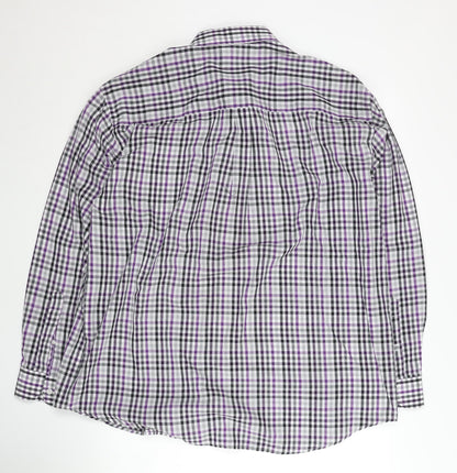 Damart Men's Multicoloured Check XL Long Sleeve Button-Up Shirt