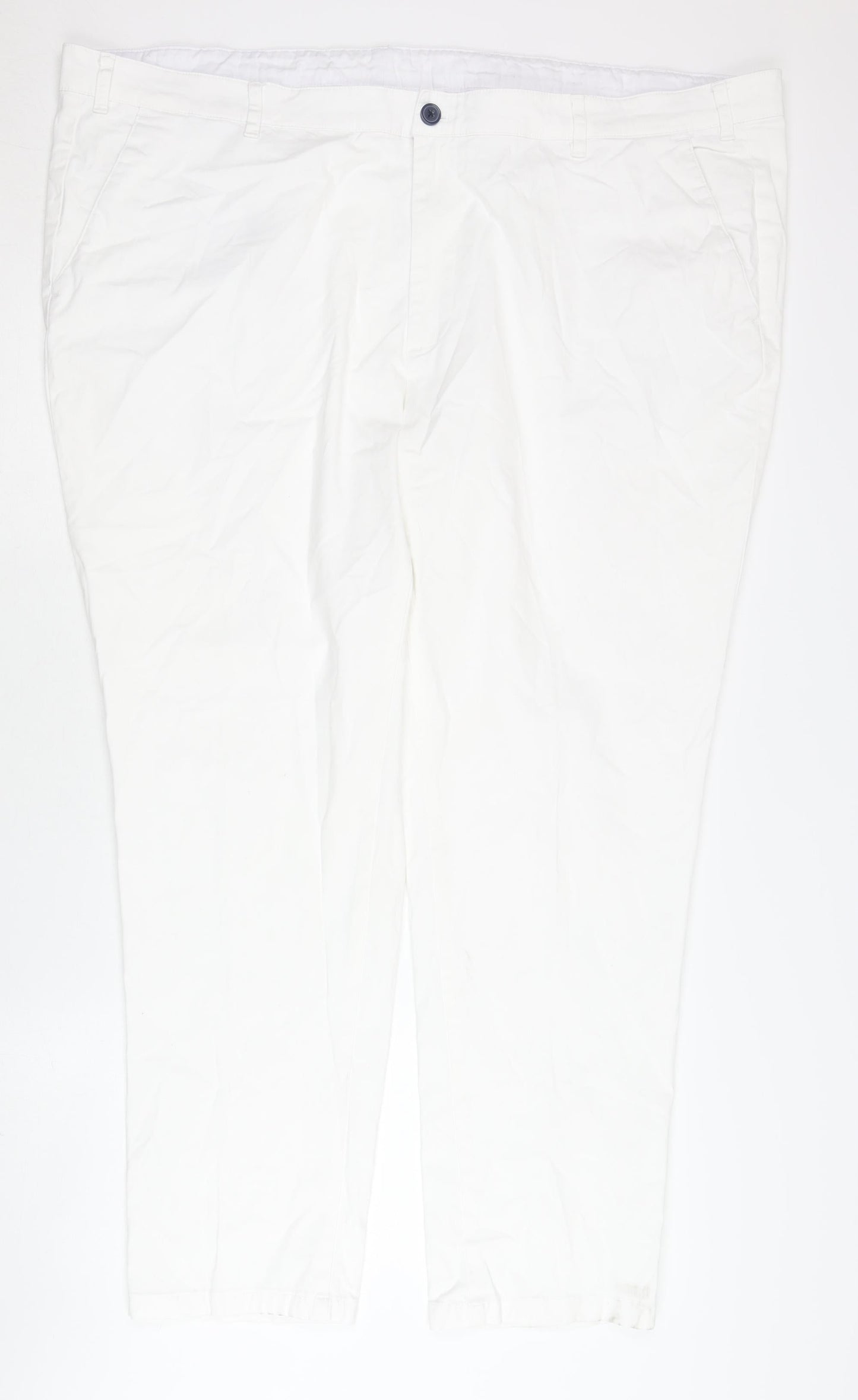 Brook Taverner Women's White Chino Trousers UK 20 Straight Leg Stretch