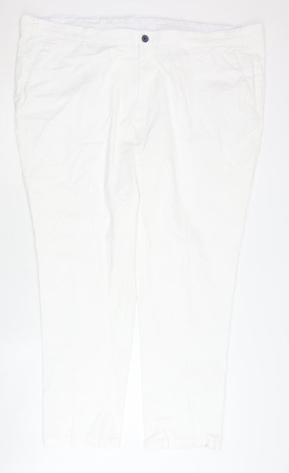 Brook Taverner Women's White Chino Trousers UK 20 Straight Leg Stretch