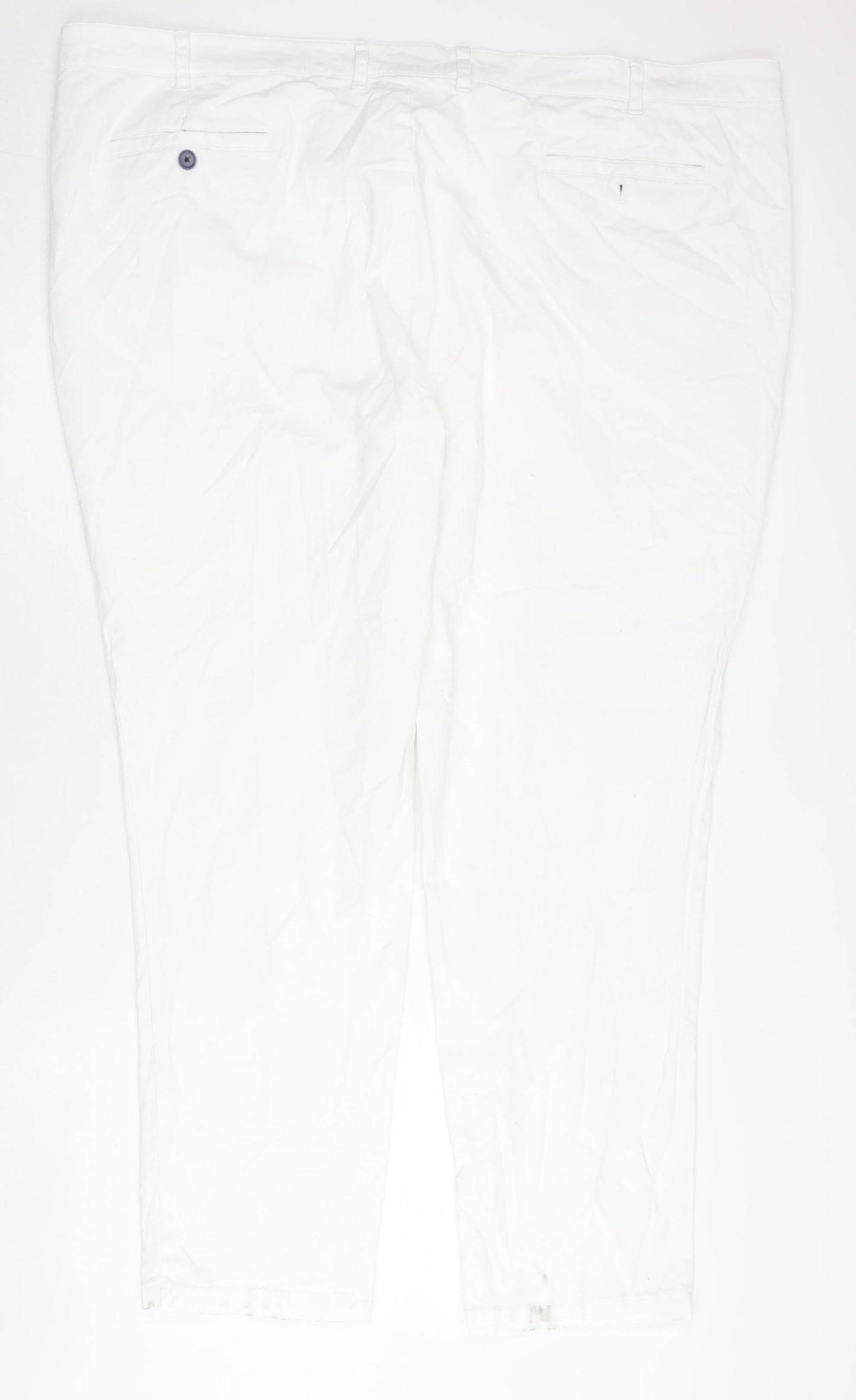 Brook Taverner Women's White Chino Trousers UK 20 Straight Leg Stretch