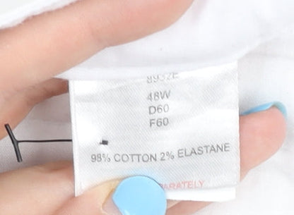 Brook Taverner Women's White Chino Trousers UK 20 Straight Leg Stretch