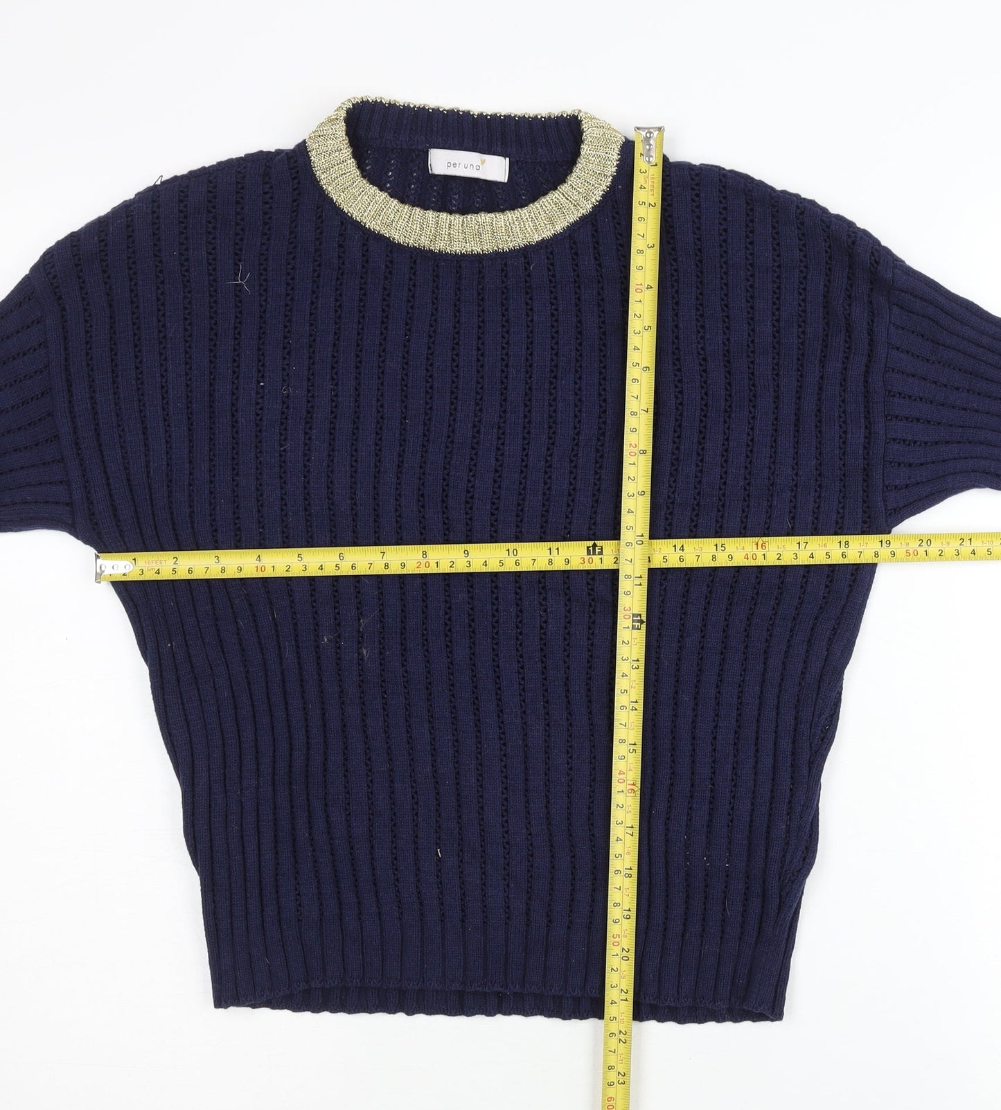 Womens UK Size 12 Marks and Spencer Blue Pullover Jumper