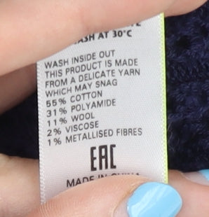Womens UK Size 12 Marks and Spencer Blue Pullover Jumper