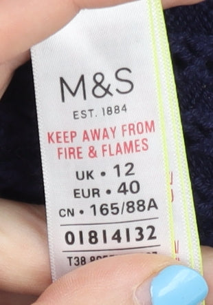 Womens UK Size 12 Marks and Spencer Blue Pullover Jumper