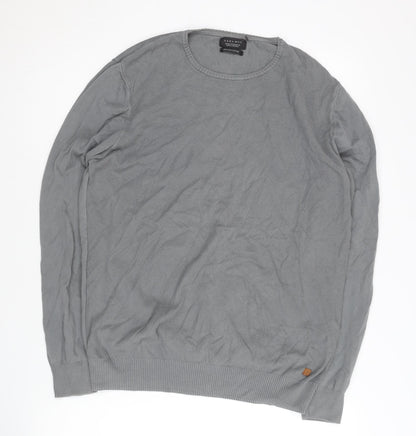 Zara Man Men's Grey Cotton Crew Neck Pullover Jumper M