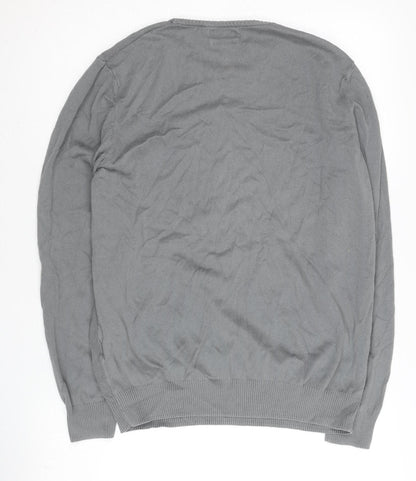 Zara Man Men's Grey Cotton Crew Neck Pullover Jumper M
