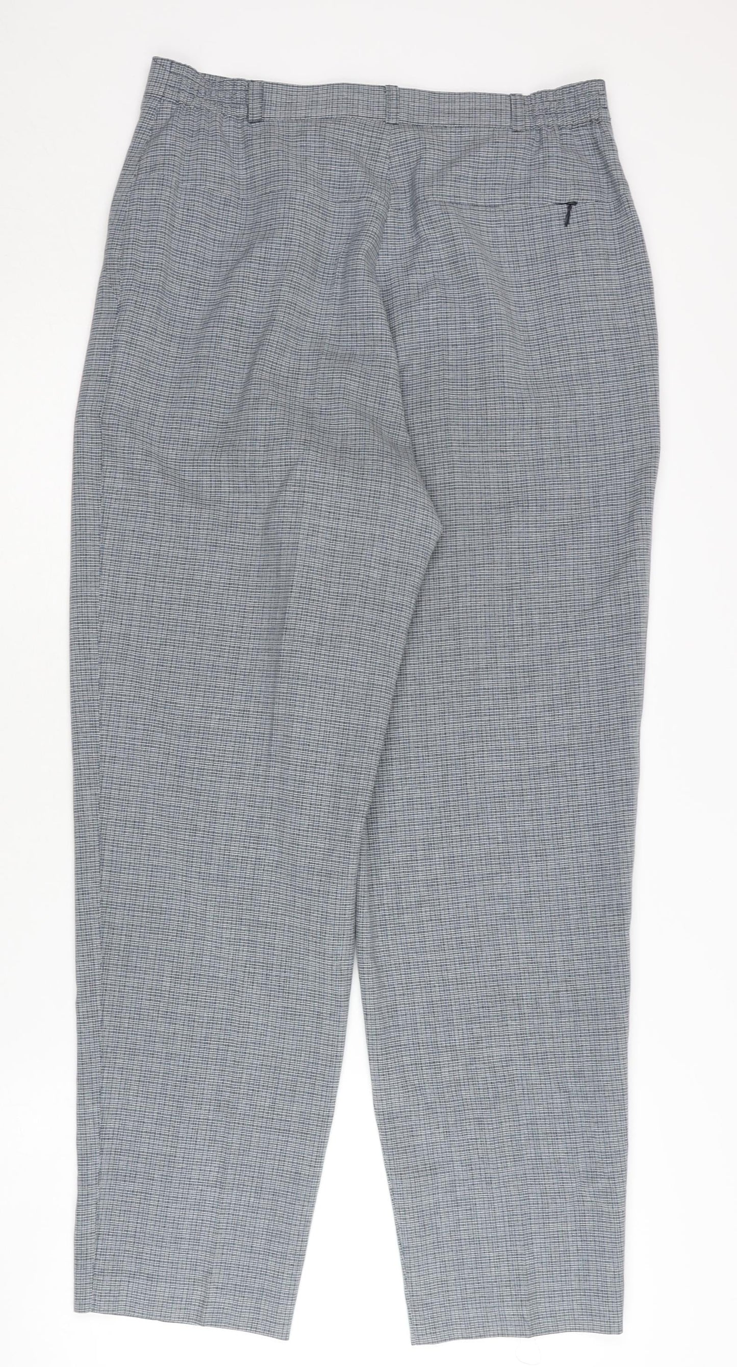 Lady Augusta Women's Grey Check High Rise Pleated Dress Pants Size 14
