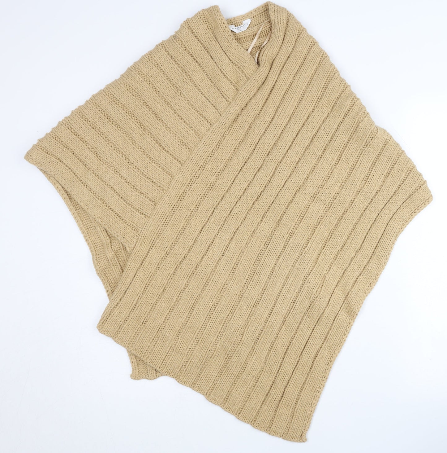 Accessorize Women's Beige M Chunky Knit Sleeveless Cape