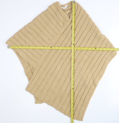 Accessorize Women's Beige M Chunky Knit Sleeveless Cape