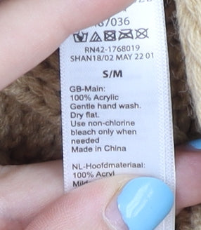 Accessorize Women's Beige M Chunky Knit Sleeveless Cape