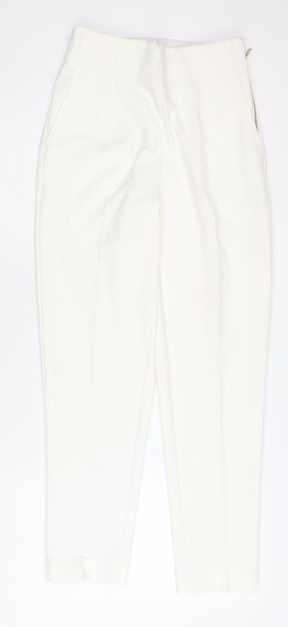 Capsule Women’s White Tapered Trousers S Elastic Waist Pockets