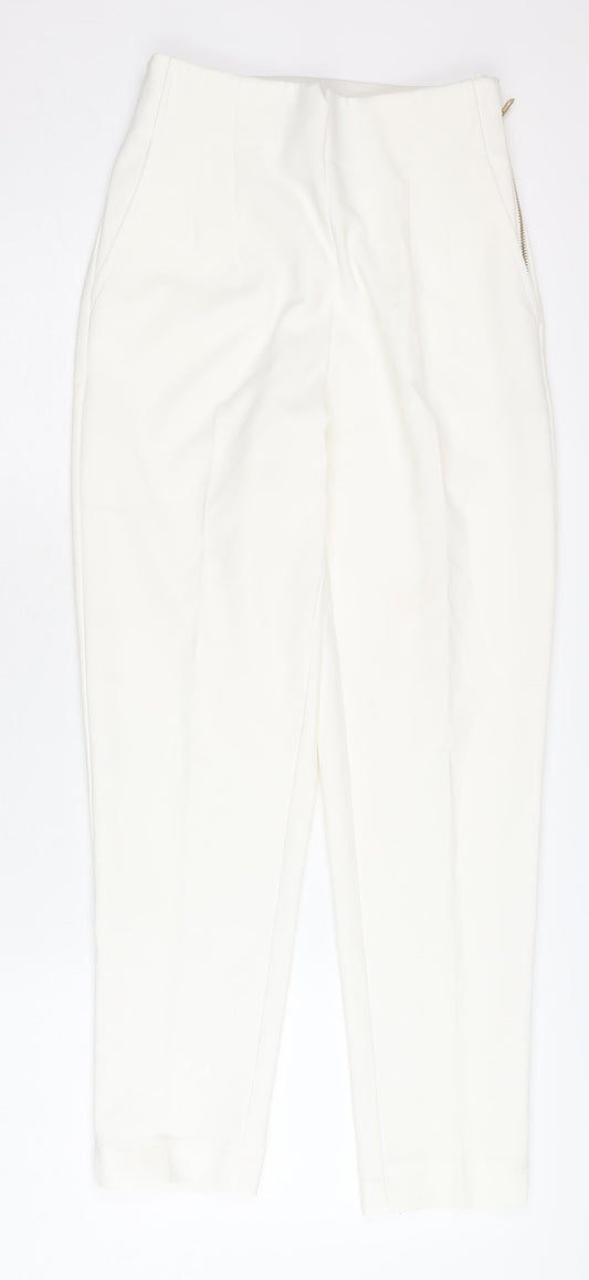 Capsule Women’s White Tapered Trousers S Elastic Waist Pockets