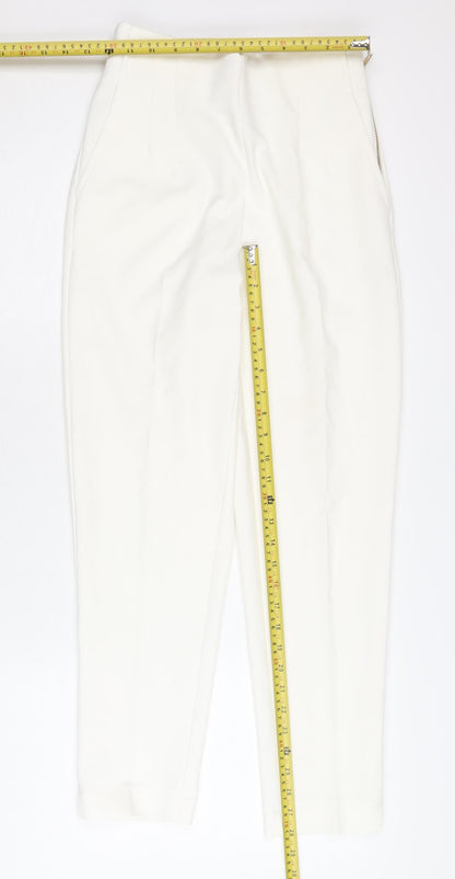 Capsule Women’s White Tapered Trousers S Elastic Waist Pockets