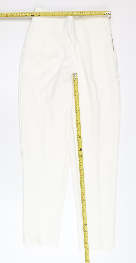 Capsule Women’s White Tapered Trousers S Elastic Waist Pockets