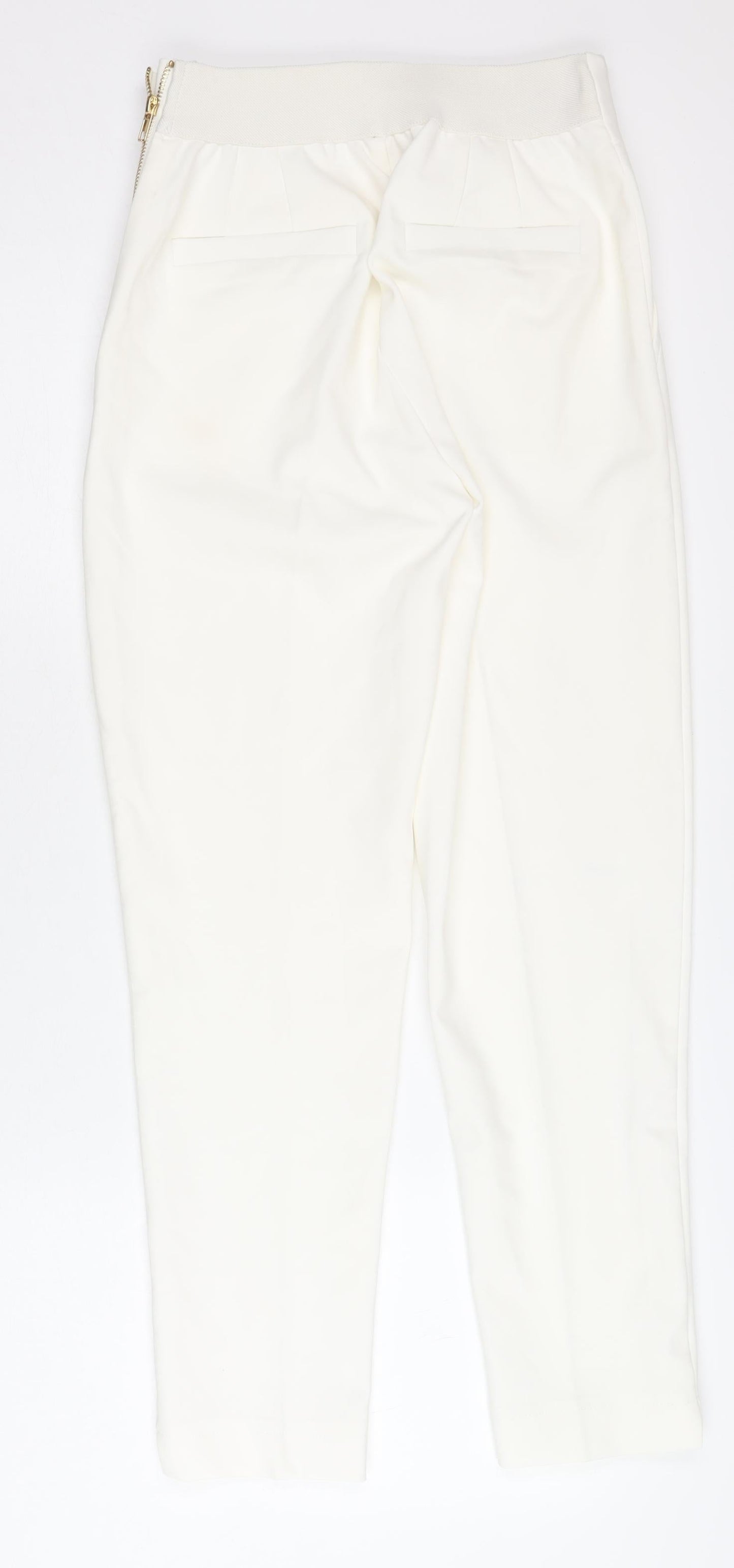Capsule Women’s White Tapered Trousers S Elastic Waist Pockets