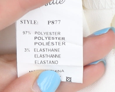 Capsule Women’s White Tapered Trousers S Elastic Waist Pockets