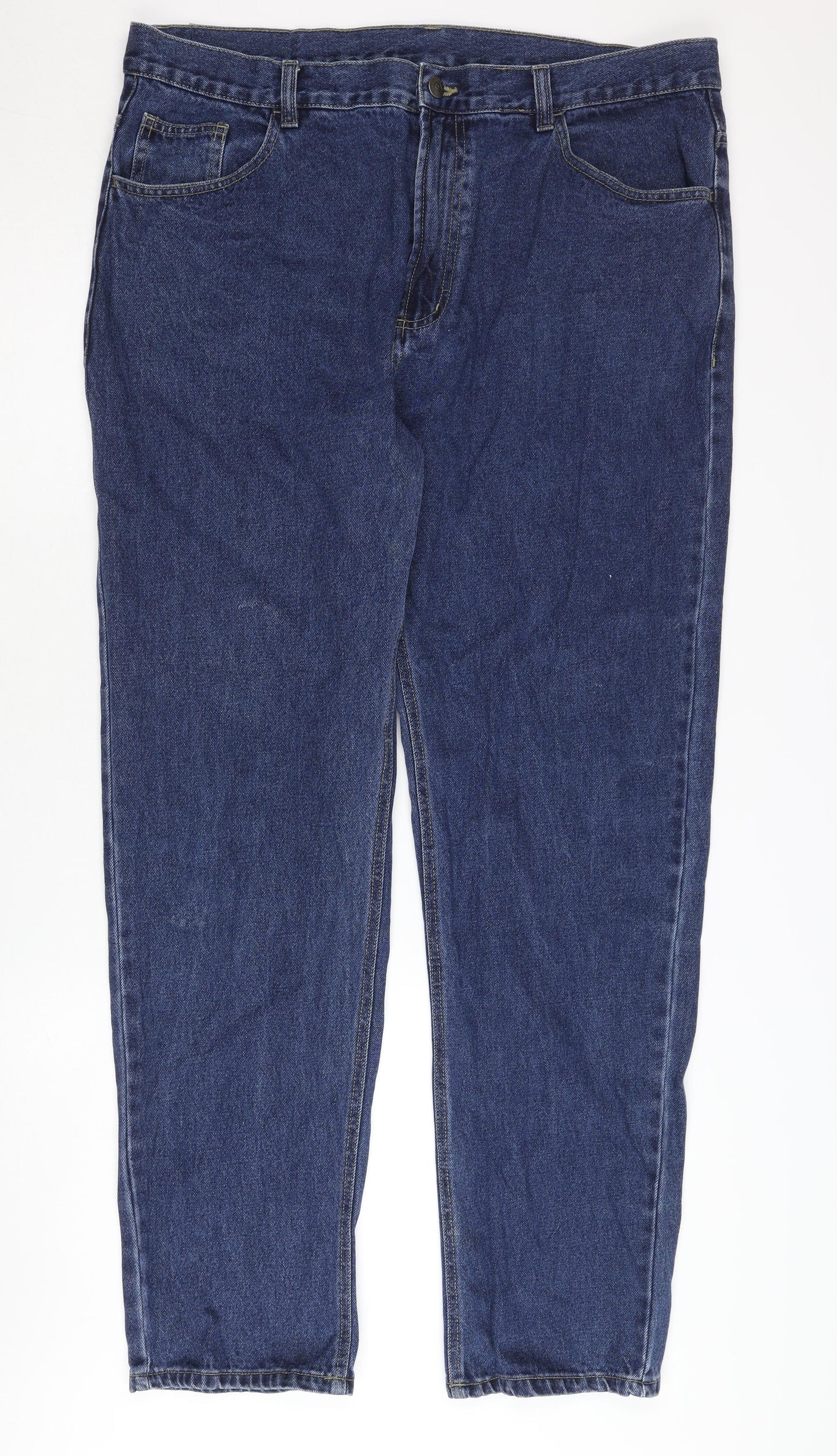 Carabou Men's Blue 40in Waist Straight Leg Stonewash Jeans