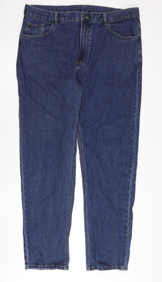 Carabou Men's Blue 40in Waist Straight Leg Stonewash Jeans