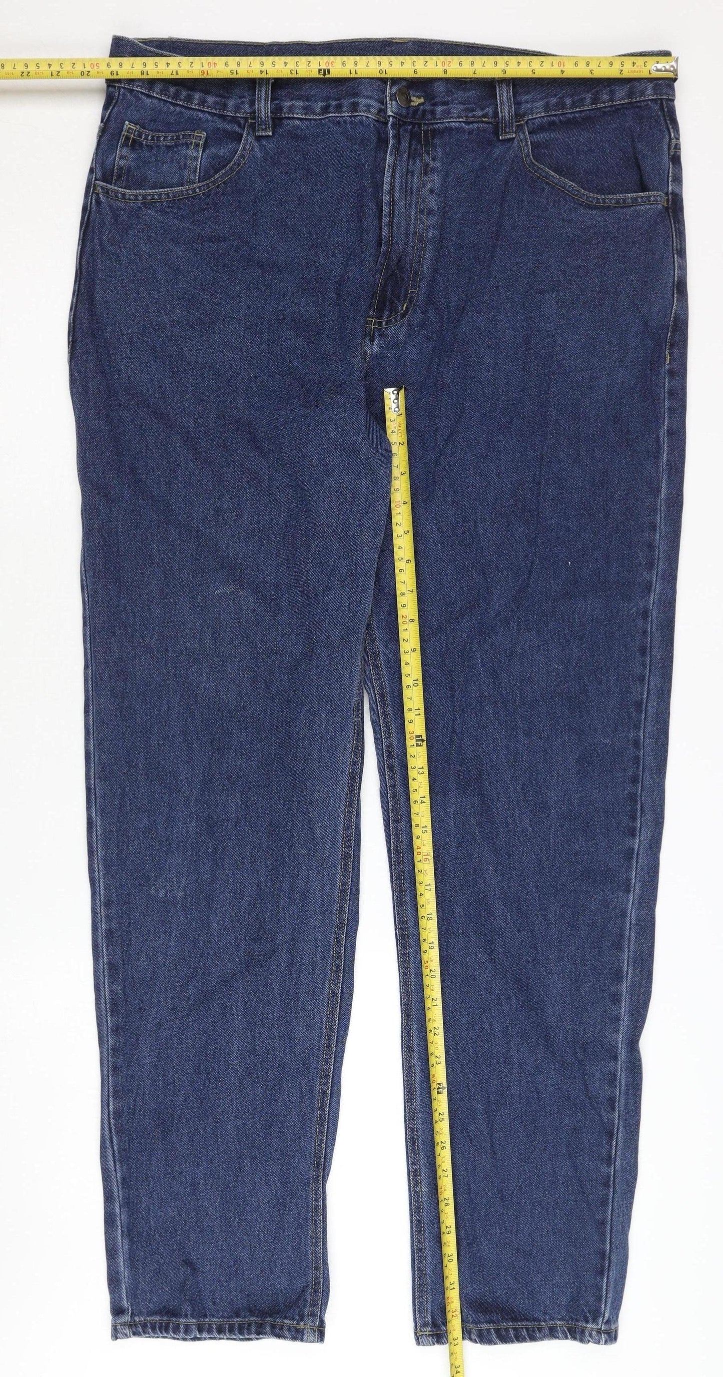Carabou Men's Blue 40in Waist Straight Leg Stonewash Jeans