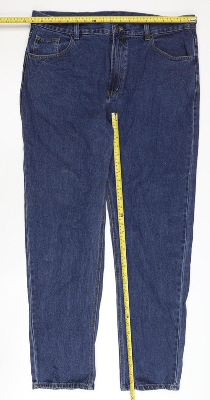 Carabou Men's Blue 40in Waist Straight Leg Stonewash Jeans