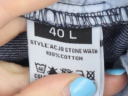 Carabou Men's Blue 40in Waist Straight Leg Stonewash Jeans