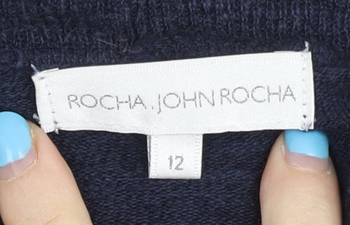 Womens UK Size 12 Rocha John Rocha Blue Cardigan Jumper