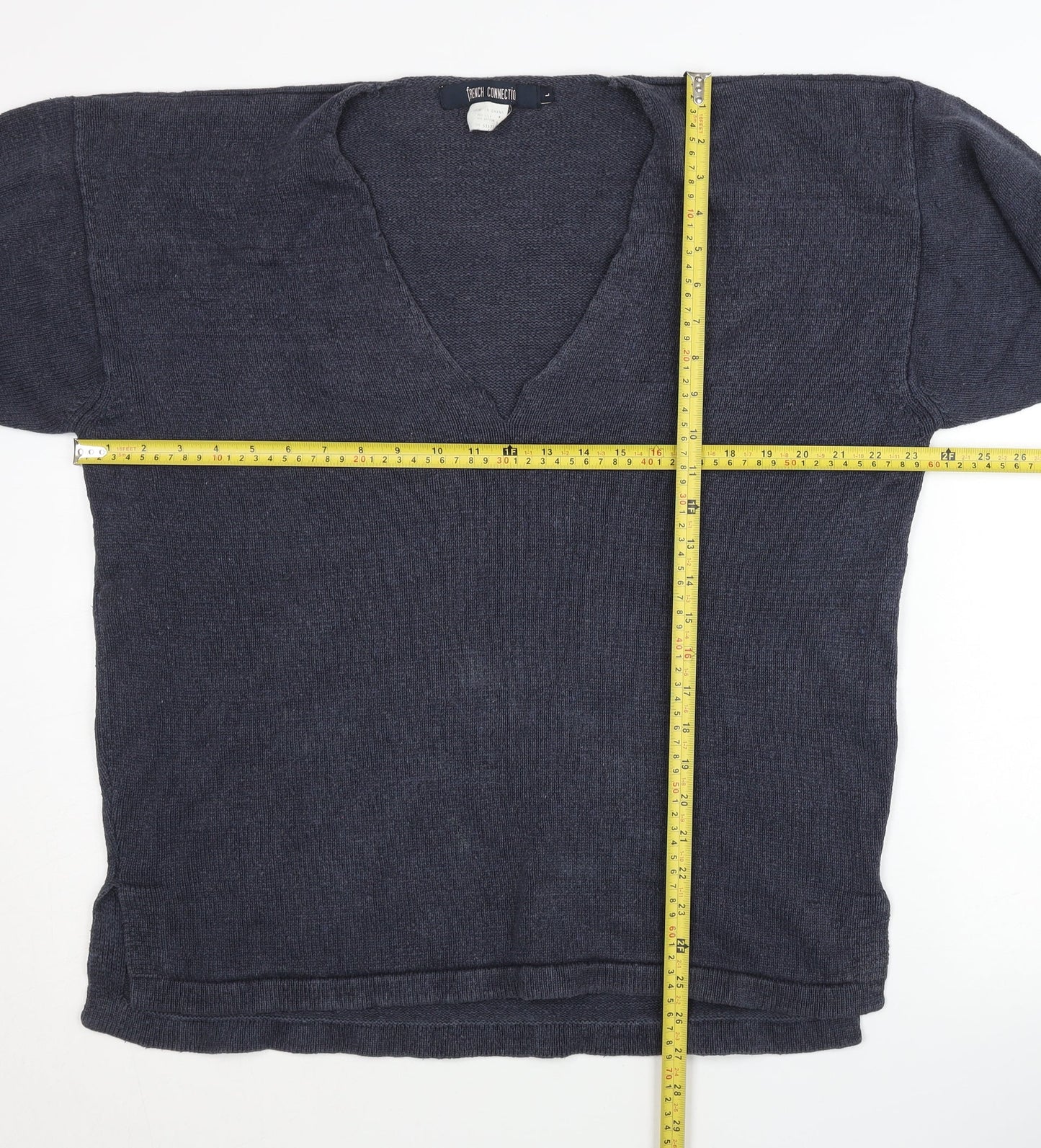 Womens UK Size L French Connection Blue Pullover Jumper