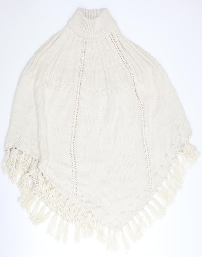 Womens UK Size One Size Monsoon Ivory Cape Jumper