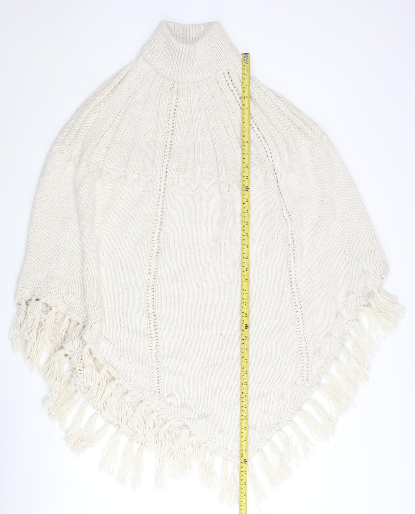 Womens UK Size One Size Monsoon Ivory Cape Jumper