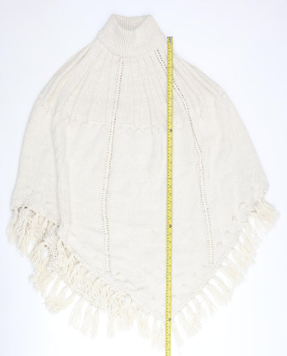 Womens UK Size One Size Monsoon Ivory Cape Jumper