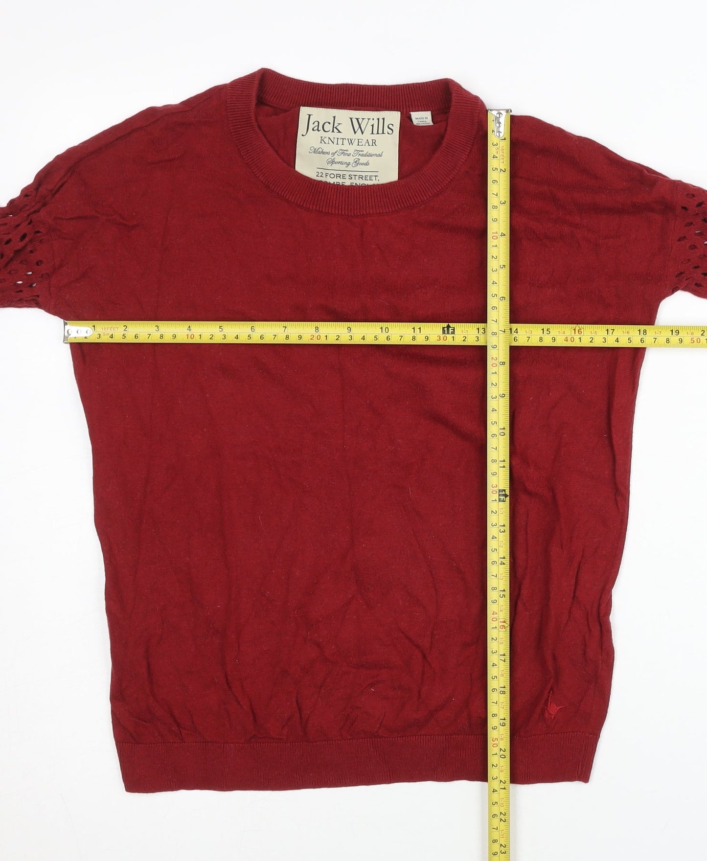 Womens UK Size 8 Jack Wills Red Pullover Jumper