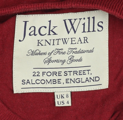 Womens UK Size 8 Jack Wills Red Pullover Jumper
