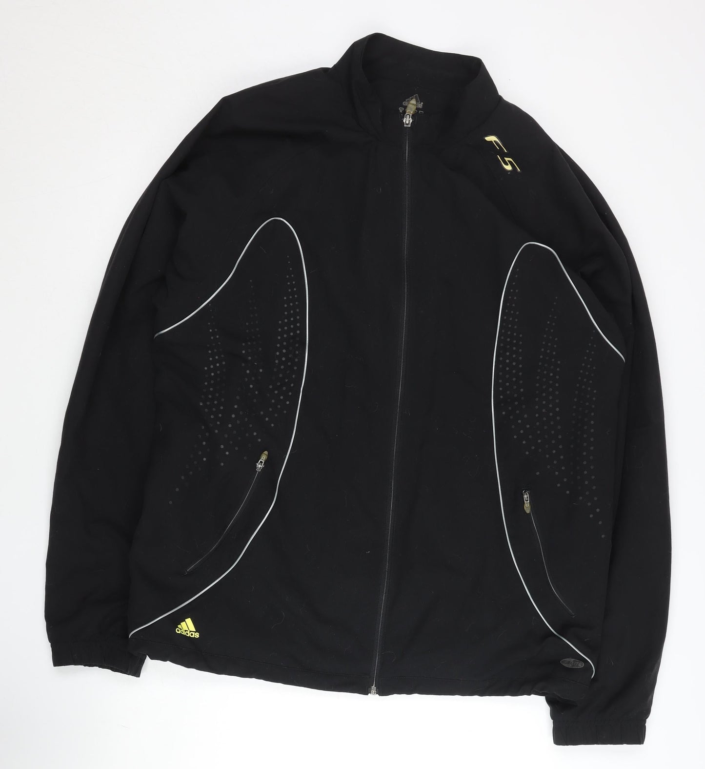Adidas Men's Black M Sports Jacket Full Zip Reflective Pockets