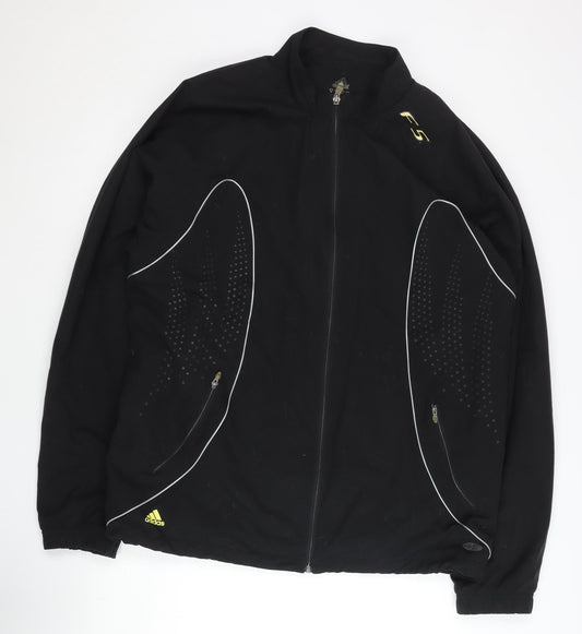 Adidas Men's Black M Sports Jacket Full Zip Reflective Pockets