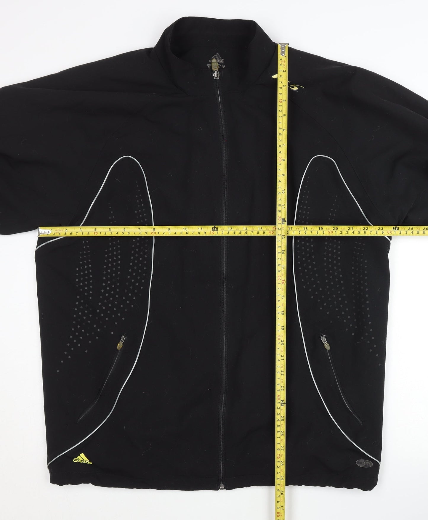 Adidas Men's Black M Sports Jacket Full Zip Reflective Pockets