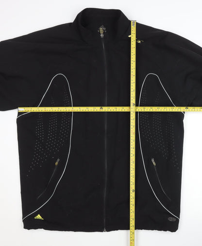 Adidas Men's Black M Sports Jacket Full Zip Reflective Pockets