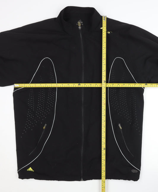 Adidas Men's Black M Sports Jacket Full Zip Reflective Pockets