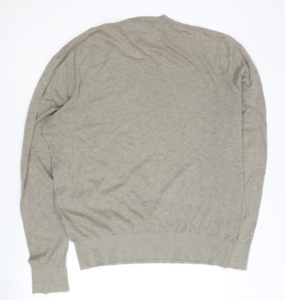 Tommy Hilfiger Men’s Beige XL V-Neck Pullover Jumper Cotton Wool Knit