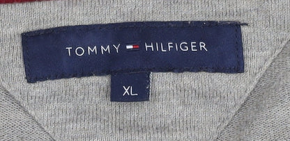 Tommy Hilfiger Men’s Beige XL V-Neck Pullover Jumper Cotton Wool Knit