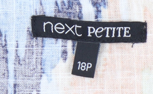 Next Petite Women's Multicoloured Linen Blend Shift Dress Size 18